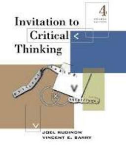 Invitation to Critical Thinking 4th 9780155055629 Front Cover