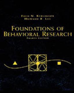 Foundations of Behavioral Research 4th 9780155078970 Front Cover