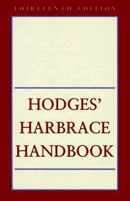 Hodges' Harbrace Handbook 13th 9780155081321 Front Cover
