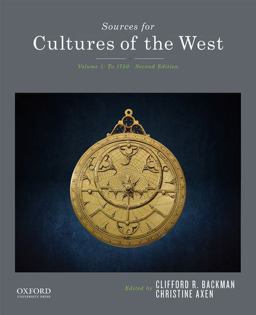 Sources for Cultures of the West Volume 1: To 1750 2nd 9780190240493 Front Cover