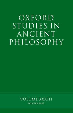 Oxford Studies in Ancient Philosophy XXXIII