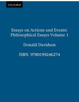 Essays on Actions and Events