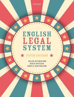 English Legal System 5th 2022 9780192858856 Front Cover