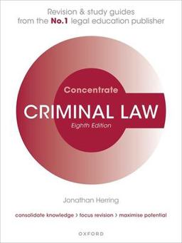 Criminal Law Concentrate Law Revision and Study Guide 8th 9780192865649 Front Cover