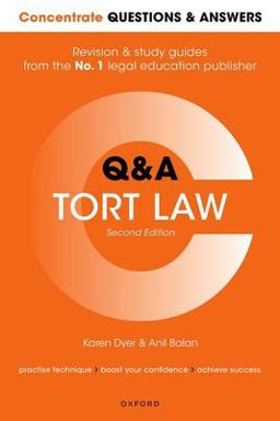 Concentrate Questions and Answers Tort Law Law Q&amp;a Revision and Study Guide 2nd 9780192865656 Front Cover