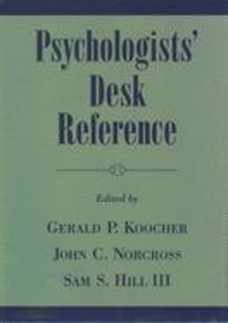 Psychologists' Desk Reference Psychologists' Desk Reference