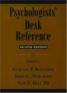 Psychologists' Desk Reference 2nd 9780195166064 Front Cover