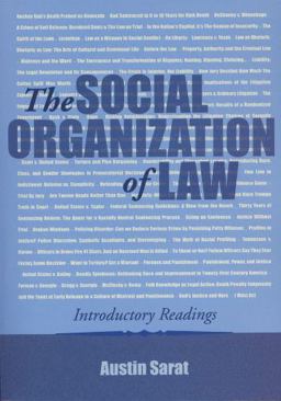 Social Organization of Law Introductory Readings  9780195330342 Front Cover