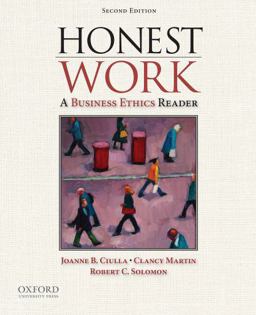 Honest Work A Business Ethics Reader 2nd 9780195383157 Front Cover