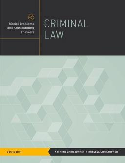 Criminal Law Model Problems and Outstanding Answers  9780195391770 Front Cover