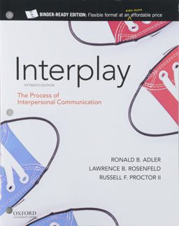 Adler: Interplay The Process of Interpersonal Communication 15th 9780197501368 Front Cover