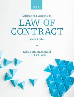 Koffman and Macdonald's Law of Contract Koffman and Macdonald's Law of Contract