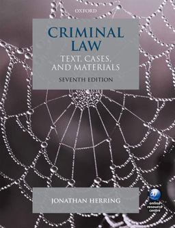 Criminal Law Text, Cases, and Materials 7th 9780198753049 Front Cover