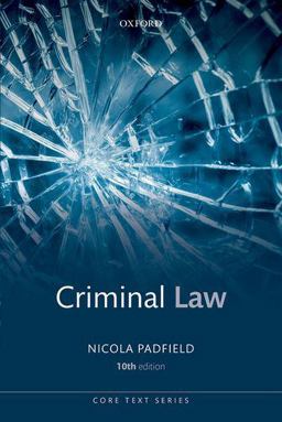Criminal Law 10th 9780198778318 Front Cover