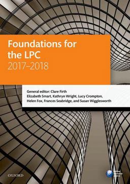 Foundations for the LPC 2017-2018 Foundations for the LPC 2017-2018