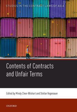 Contents of Contracts and Unfair Terms  9780198850427 Front Cover