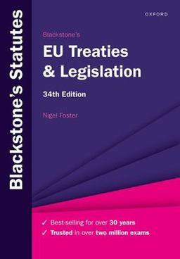 Blackstone's EU Treaties and Legislation 34th 9780198890423 Front Cover