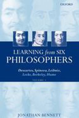 Learning from Six Philosophers Descartes, Spinoza, Leibniz, Locke, Berkeley, HumeVolume 1  9780199266289 Front Cover