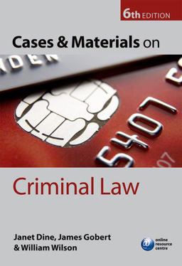 Cases and Materials on Criminal Law 6th 9780199541980 Front Cover