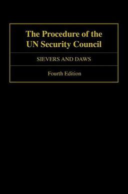 Procedure of the un Security Council 4th 9780199685295 Front Cover