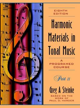 Harmonic Materials in Tonal Music A Programmed Course 8th 9780205271641 Front Cover