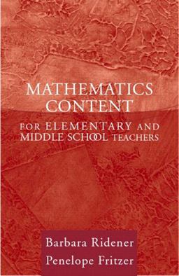 Mathematics Content for Elementary and Middle School Teachers  9780205407996 Front Cover