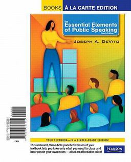 Essential Elements of Public Speaking, Books a la Carte Edition 4th 9780205827985 Front Cover