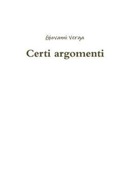 Certi Argomenti