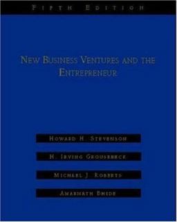 New Business Ventures and the Entrepreneur 5th 9780256204773 Front Cover