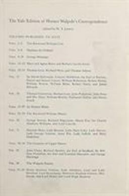 The Yale Editions of Horace Walpole's Correspondence, Volume 17