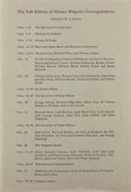 The Yale Editions of Horace Walpole's Correspondence, Volume 30