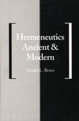 Hermeneutics Ancient and Modern  9780300063035 Front Cover