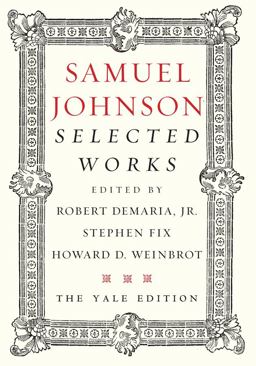 Samuel Johnson Selected Works  9780300113037 Front Cover