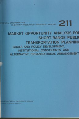 Market Opportunity Analysis for Short-Range Public Transportation Planning Market Opportunity Analysis for Short-Range Public Transportation Planning