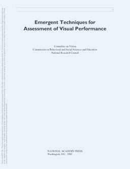 Emergent Techniques for Assessment of Visual Performance Emergent Techniques for Assessment of Visual Performance