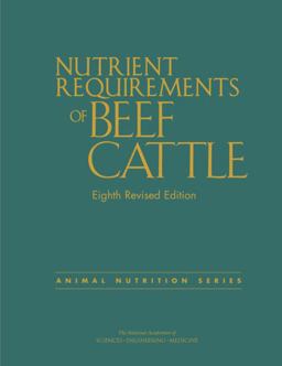 Nutrient Requirements of Beef Cattle 8th 9780309317023 Front Cover