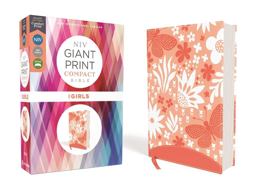 NIV Giant Print Compact Bible for Girls, Red Letter Edition, Comfort Print [Coral]