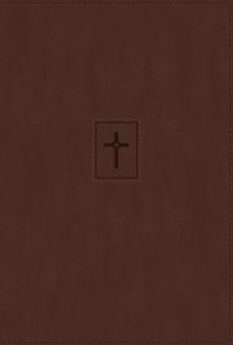 NIV, Thinline Bible, Large Print, Leathersoft, Brown, Red Letter, Thumb Indexed, Comfort Print
