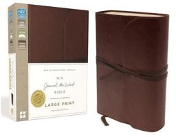 NIV, Journal the Word Bible, Large Print, Genuine Leather, Brown