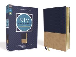 NIV Study Bible, Fully Revised Edition, Leathersoft, Navy-Tan, Red Letter, Comfort Print
