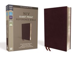 NIV Reference Bible Red Letter Edition [Giant Print, Burgundy]  9780310449478 Front Cover