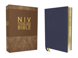 NIV Thinline Bible, Genuine Leather, Buffalo, Red Letter Edition, Comfort Print [Blue]