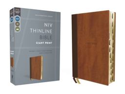 NIV, Thinline Bible, Giant Print, Leathersoft, Brown, Red Letter, Thumb Indexed, Comfort Print