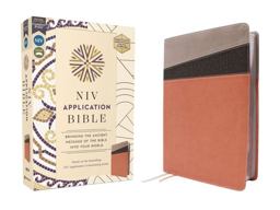 Niv Application Bible, Leathersoft, Coral-Gray, Red Letter, Comfort Print