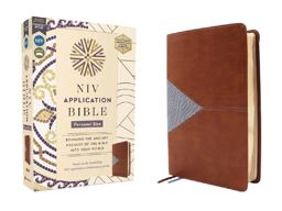 NIV Application Bible, Personal Size, Brown-Blue, Red Letter, Comfort Print