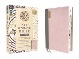 NIV Application Bible, Personal Size, Leathersoft, Pink Gray, Red Letter, Thumb Indexed, Comfort Print