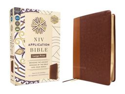 NIV Application Bible, Large Print, Leathersoft, Brown, Red Letter, Comfort Print