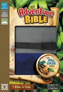 NIV, Adventure Bible, Leathersoft, Gray/Blue, Full Color  9780310727538 Front Cover