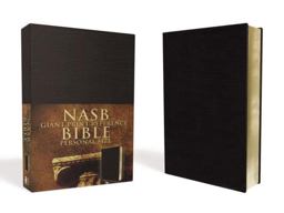 NASB, Reference Bible, Giant Print, Personal Size, Leather-Look, Black, Red