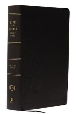 KJV, Life in the Spirit Study Bible, Bonded Leather, Black, Indexed, Red Letter Edition